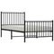 vidaXL Metal Bed Frame without Mattress with Footboard Black 90x190cm