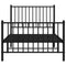 vidaXL Metal Bed Frame without Mattress with Footboard Black 90x190cm