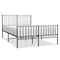 vidaXL Metal Bed Frame without Mattress with Footboard Black 120x200cm