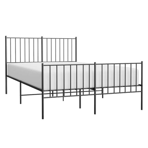 vidaXL Metal Bed Frame without Mattress with Footboard Black 120x200cm