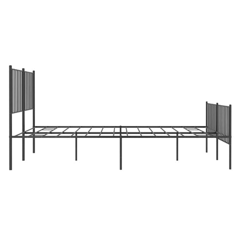 vidaXL Metal Bed Frame without Mattress with Footboard Black 120x200cm