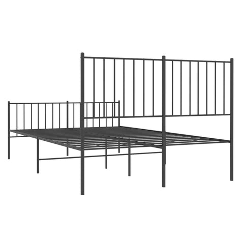 vidaXL Metal Bed Frame without Mattress with Footboard Black 120x200cm