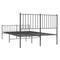 vidaXL Metal Bed Frame without Mattress with Footboard Black 120x200cm