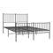 vidaXL Metal Bed Frame without Mattress with Footboard Black 140x200cm