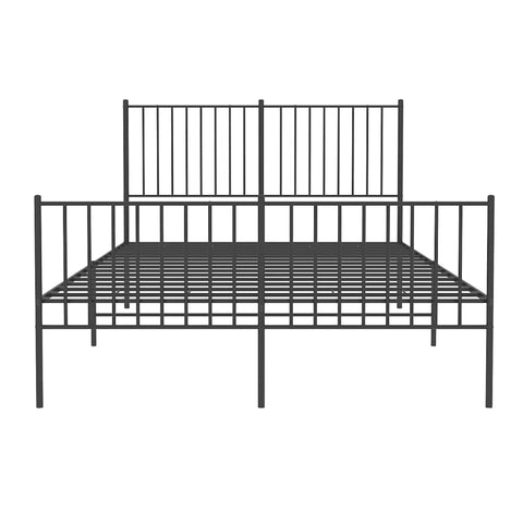 vidaXL Metal Bed Frame without Mattress with Footboard Black 140x200cm
