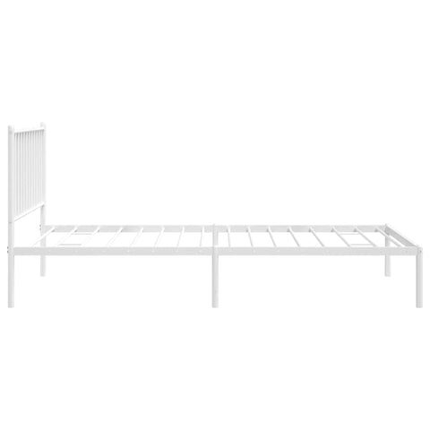 vidaXL Metal Bed Frame without Mattress with Headboard White 90x200cm