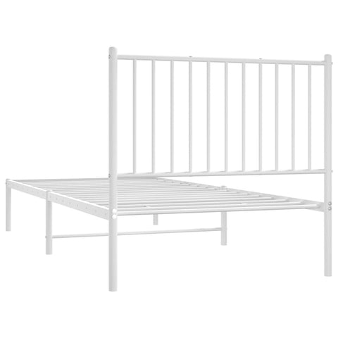 vidaXL Metal Bed Frame without Mattress with Headboard White 90x200cm