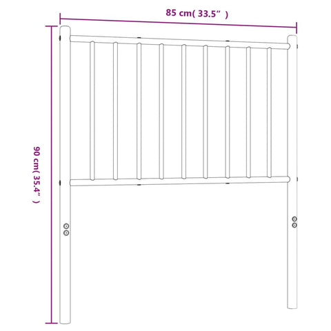 vidaXL Metal Headboard White 80 cm