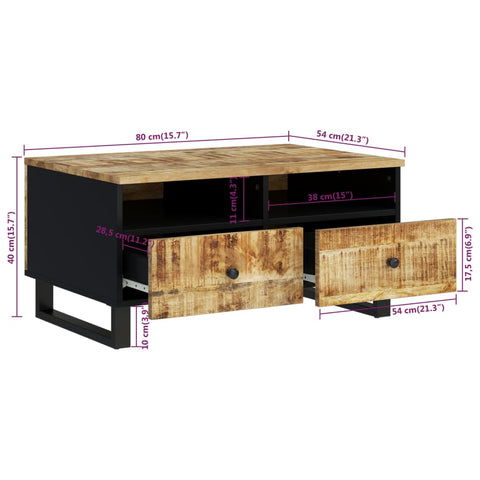 vidaXL Coffee Table 80x54x40 cm Solid Wood Mango&Engineered Wood