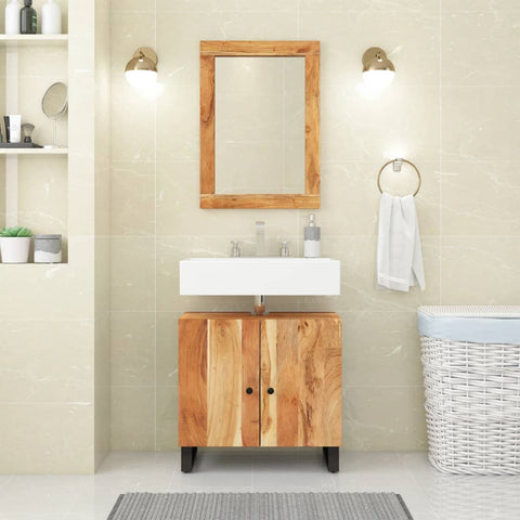 vidaXL Sink Cabinet 62x33x58 cm Solid Wood Acacia and Engineered Wood