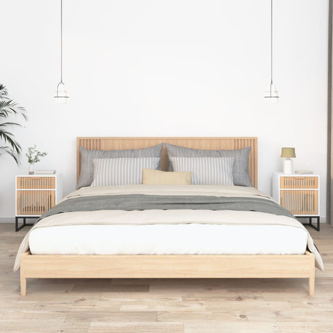 vidaXL Bedside Cabinets 2 pcs White 40x30x55.5 cm Engineered Wood&Iron