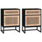 vidaXL Bedside Cabinets 2 pcs Black 40x30x55.5 cm Engineered Wood&Iron