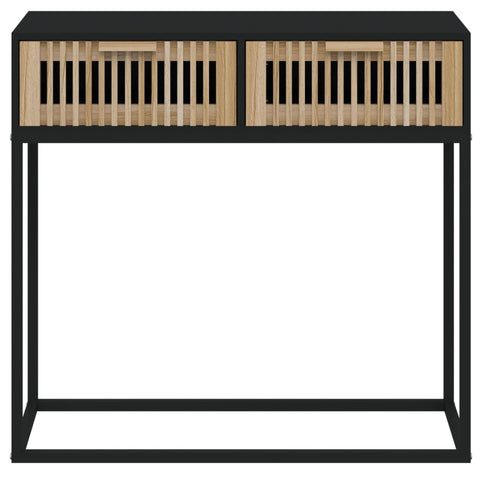 vidaXL Console Table Black 80x30x75 cm Engineered Wood and Iron