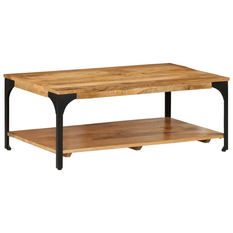 vidaXL 2-Layer Coffee Table 100x55x38 cm Solid Wood Mango and Steel
