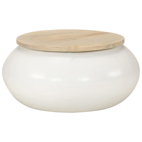 vidaXL Coffee Table White 51x51x27 cm Solid Wood Mango