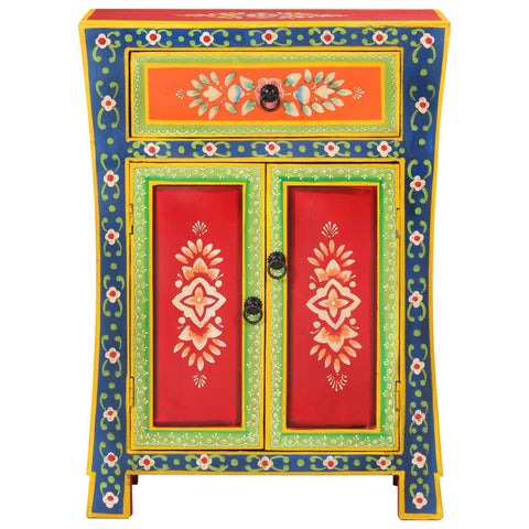 vidaXL Hand Painted Sideboard 54x30x74 cm Solid Wood Mango