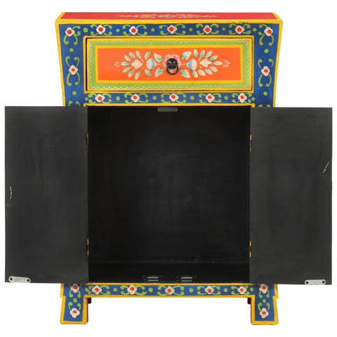 vidaXL Hand Painted Sideboard 54x30x74 cm Solid Wood Mango