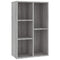 vidaXL Book Cabinet/Sideboard Grey Sonoma 50x25x80 cm Engineered Wood