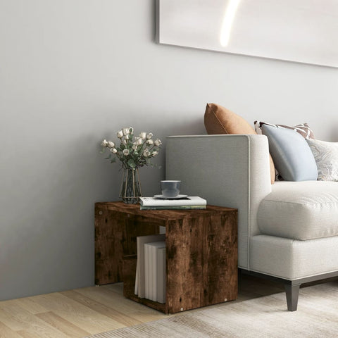 vidaXL Side Table Smoked Oak 59x36x38 cm Engineered Wood