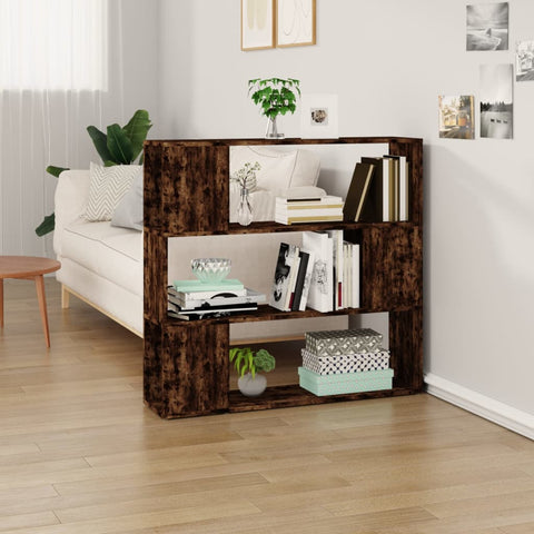 vidaXL Book Cabinet/Room Divider Smoked Oak 100x24x94 cm