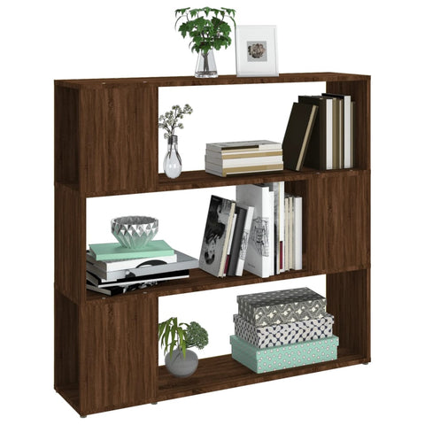 vidaXL Book Cabinet/Room Divider Brown Oak 100x24x94 cm