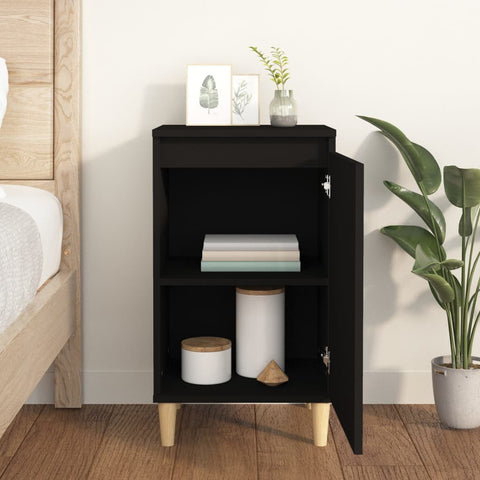 vidaXL Bedside Cabinet Black 40x35x70 cm Engineered Wood