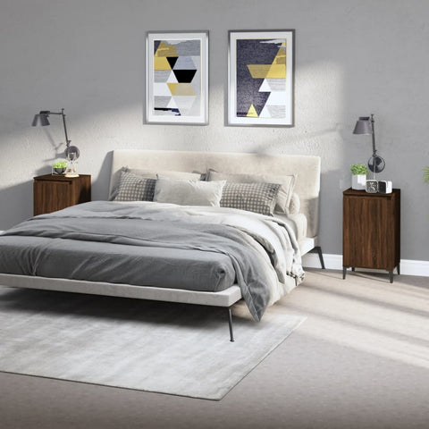 vidaXL Bedside Cabinets 2 pcs Brown Oak 40x35x70 cm Engineered Wood