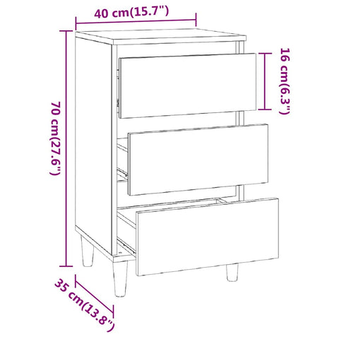 vidaXL Bedside Cabinet Concrete Grey 40x35x70 cm Engineered Wood