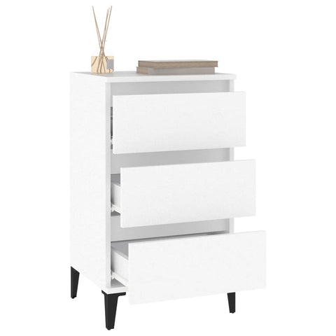 vidaXL Bedside Cabinet White 40x35x70 cm Engineered Wood