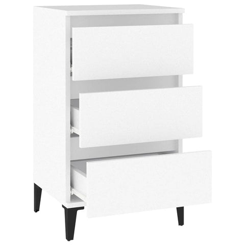 vidaXL Bedside Cabinet White 40x35x70 cm Engineered Wood