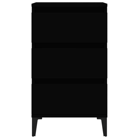 vidaXL Bedside Cabinet Black 40x35x70 cm Engineered Wood