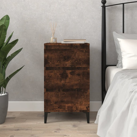 vidaXL Bedside Cabinet Smoked Oak 40x35x70 cm Engineered Wood