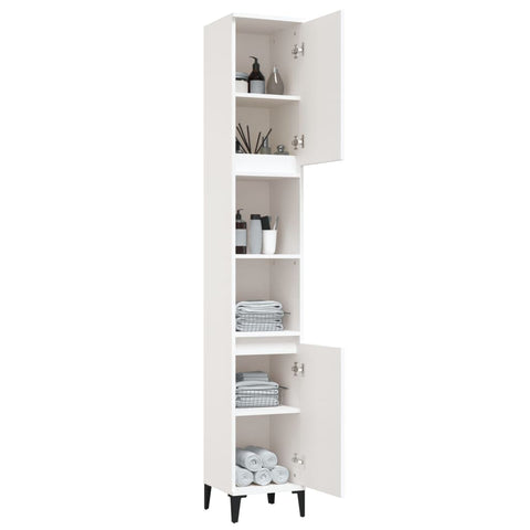 vidaXL Bathroom Cabinet White 30x30x190 cm Engineered Wood