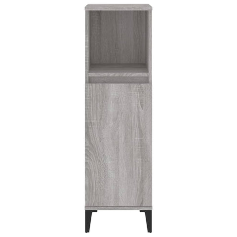 vidaXL Bathroom Cabinet Grey Sonoma 30x30x100 cm Engineered Wood