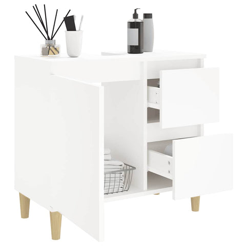 vidaXL Bathroom Cabinet White 65x33x60 cm Engineered Wood