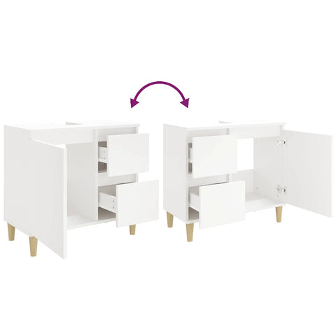 vidaXL Bathroom Cabinet White 65x33x60 cm Engineered Wood