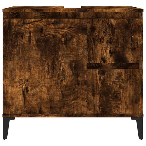 vidaXL Bathroom Cabinet Smoked Oak 65x33x60 cm Engineered Wood