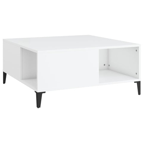 vidaXL Coffee Table White 80x80x36.5 cm Engineered Wood