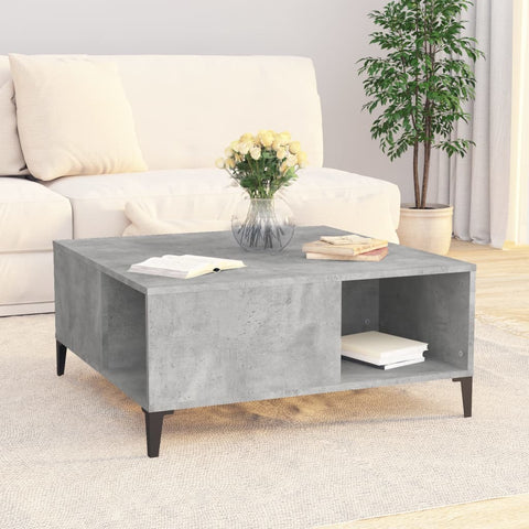 vidaXL Coffee Table Concrete Grey 80x80x36.5 cm Engineered Wood