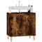 vidaXL Sink Cabinet Smoked Oak 58x33x60 cm Engineered Wood