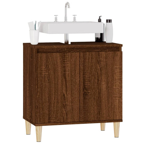 vidaXL Sink Cabinet Brown Oak 58x33x60 cm Engineered Wood