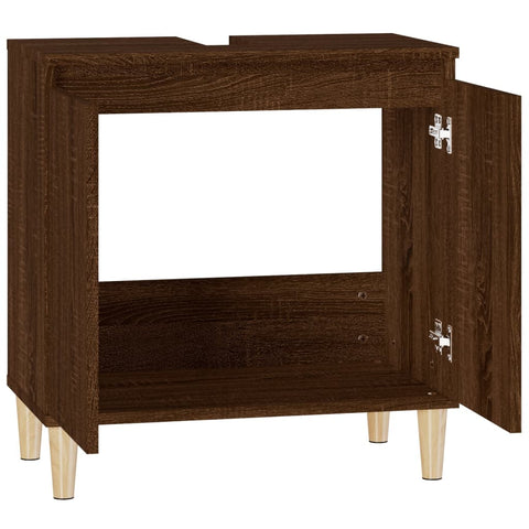 vidaXL Sink Cabinet Brown Oak 58x33x60 cm Engineered Wood