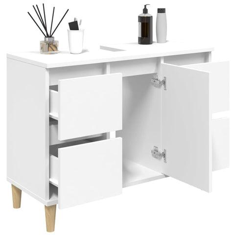 vidaXL Sink Cabinet White 80x33x60 cm Engineered Wood