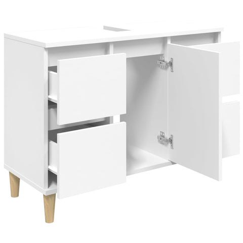vidaXL Sink Cabinet White 80x33x60 cm Engineered Wood