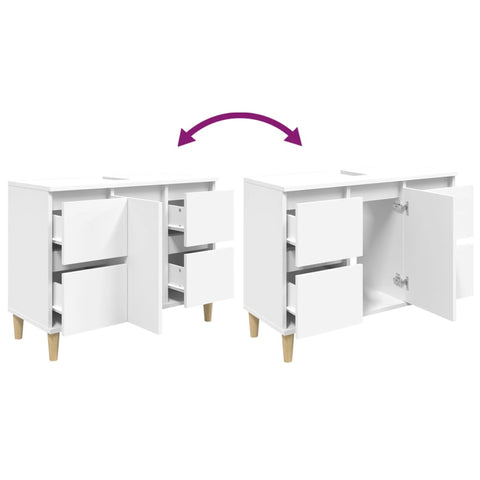 vidaXL Sink Cabinet White 80x33x60 cm Engineered Wood