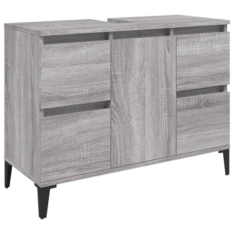 vidaXL Sink Cabinet Grey Sonoma 80x33x60 cm Engineered Wood