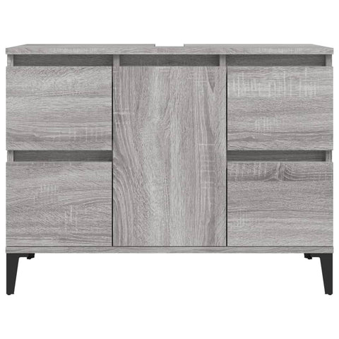 vidaXL Sink Cabinet Grey Sonoma 80x33x60 cm Engineered Wood