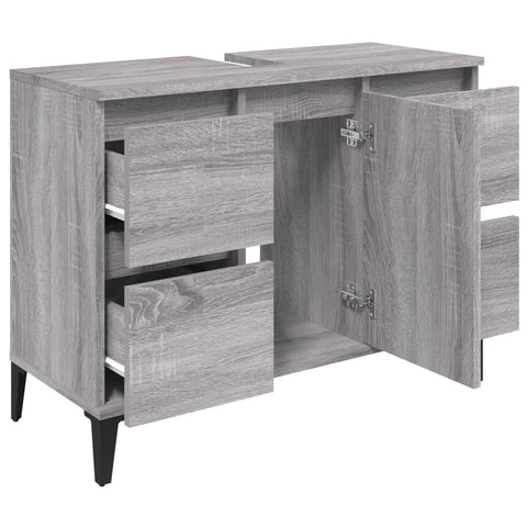 vidaXL Sink Cabinet Grey Sonoma 80x33x60 cm Engineered Wood