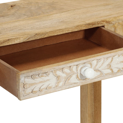 vidaXL Console Table 110x30x75 cm Solid Bleached Wood Mango