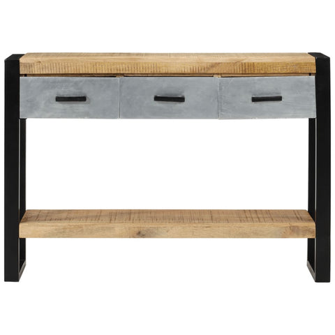 vidaXL Console Table 110x30x76 cm Solid Rough Wood Mango